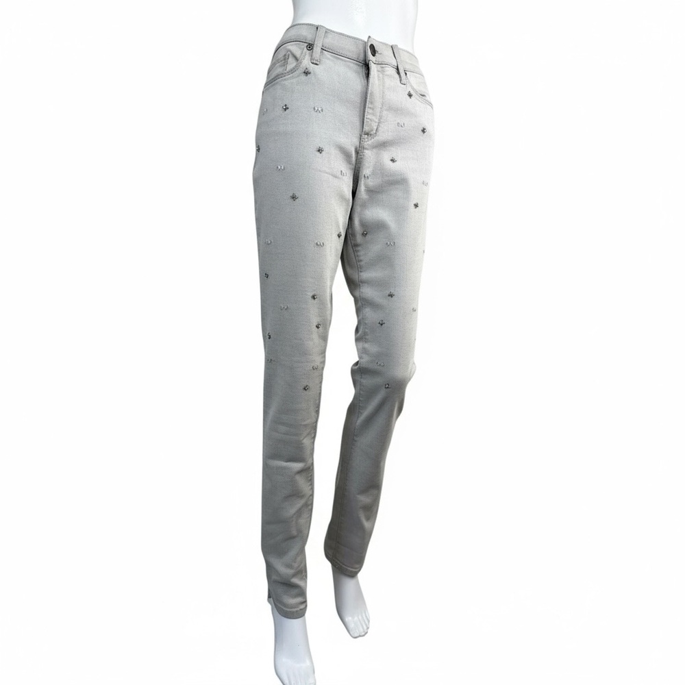 New York & Co. Jeans Womens Size 10 Gray Sits At Lower Waist Skinny Flex Denim - Picture 2 of 5
